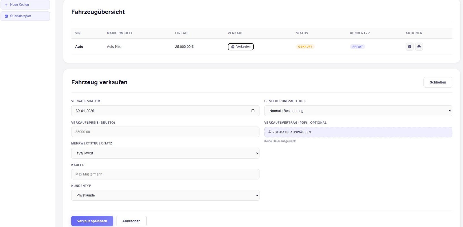 Verkaufsprozess & Angebotserstellung