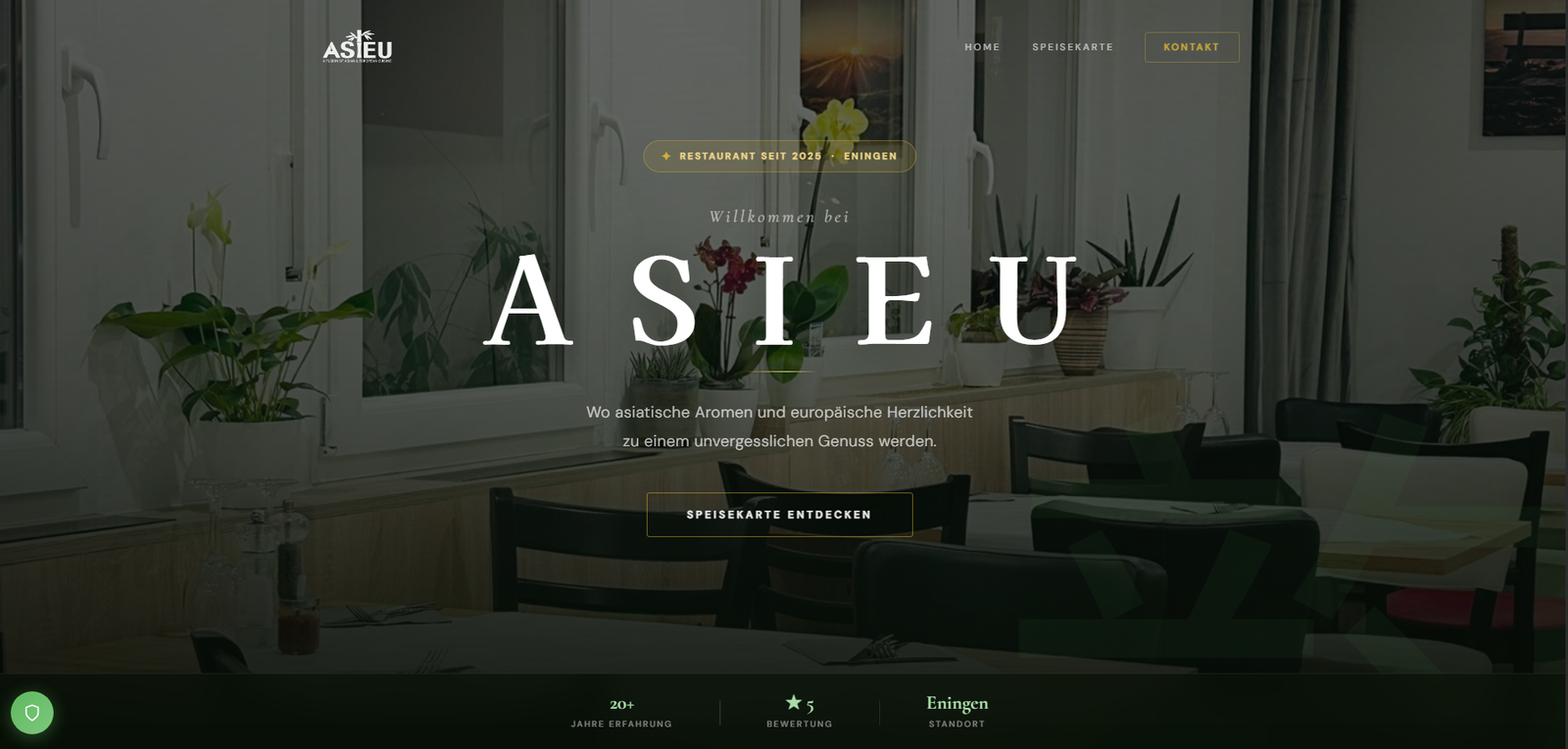 Asieu Restaurant Website - Webdesign und Local SEO